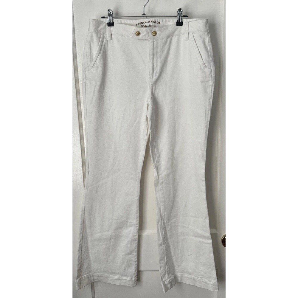 Lauren Ralph Lauren White Jeans Women's 10 Boot Cut Coastal Preppy Classic